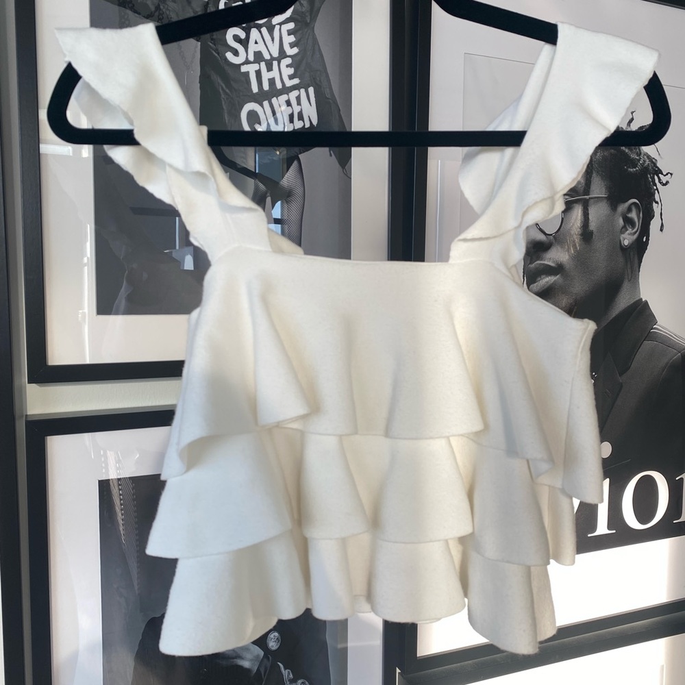Alc knit ruffled top
